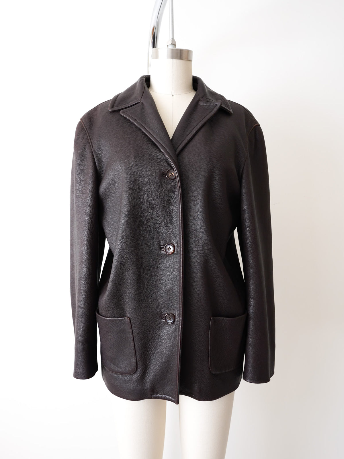 Jil Sander Chocolate Leather Jacket – Carny Couture