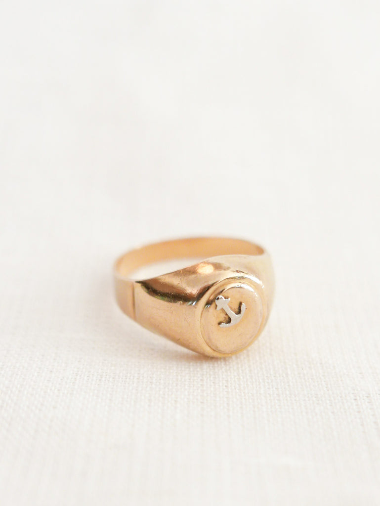 18K Italian Anchor Ring