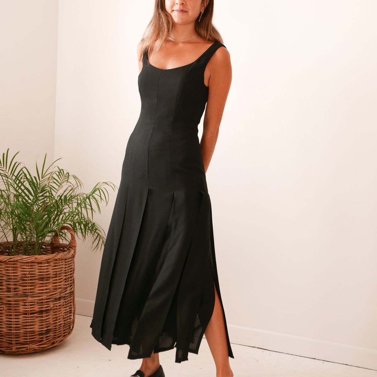 knee length dresses for ladies 1990's Black Carwash Dress – Carny Couture