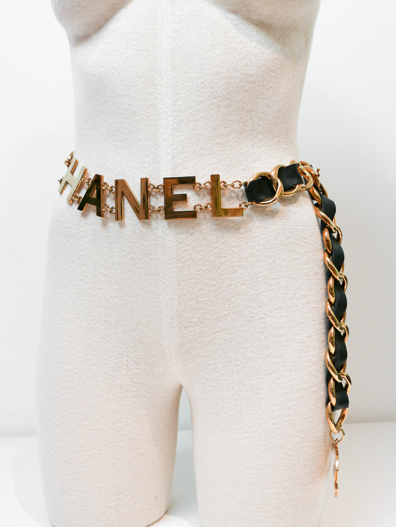 Chanel Vintage Black Leather And Triple Gold Metal Chain Iconic Oversize CC  Logo Charm Belt, 1991 Available For Immediate Sale At Sotheby's