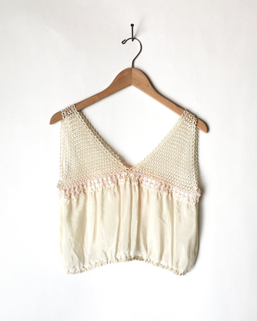 Ivory Silk & Crochet Camisole – Carny Couture