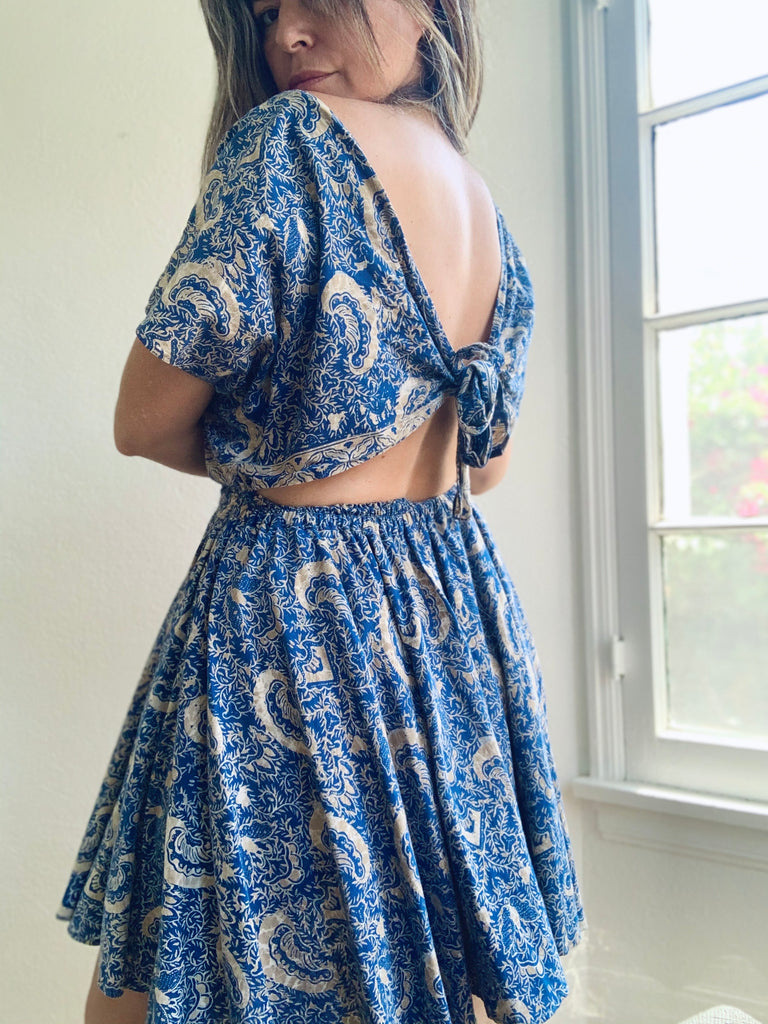 batik cotton dress Batik Cotton Floral-Motif Shift Dress