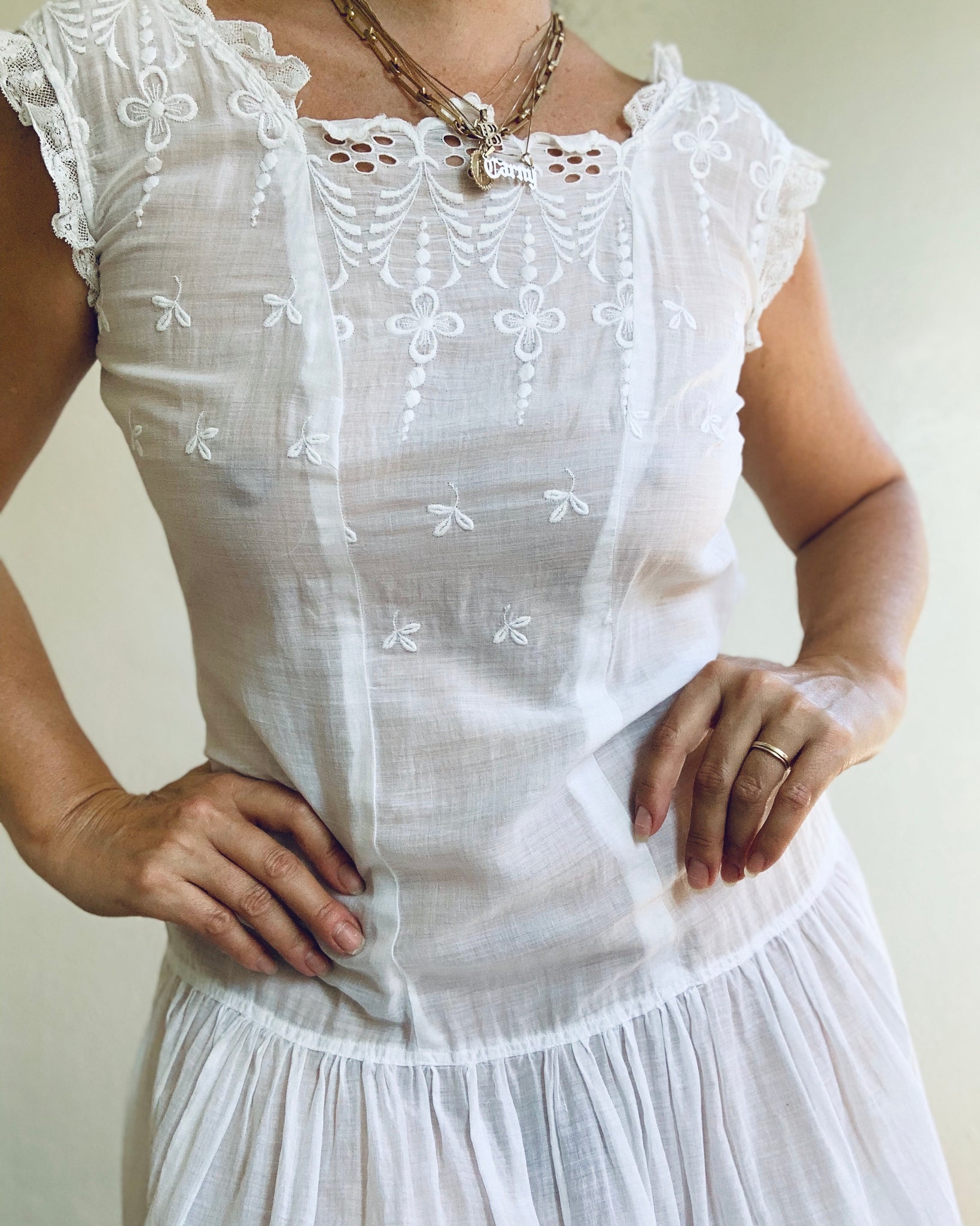 Antique White Cotton Voile Dress – Carny Couture