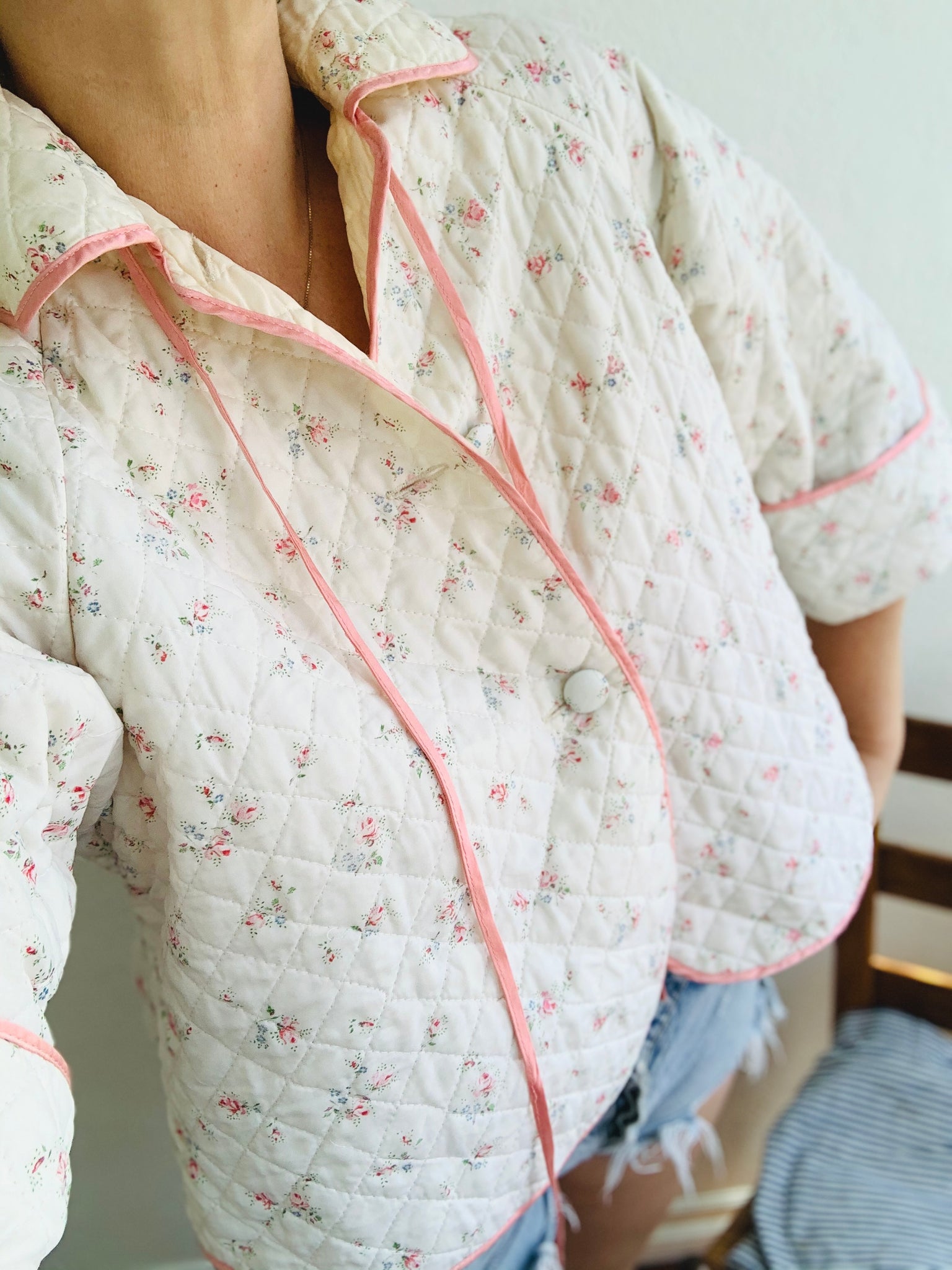 Pink Floral Quilted Jacket Carny Couture