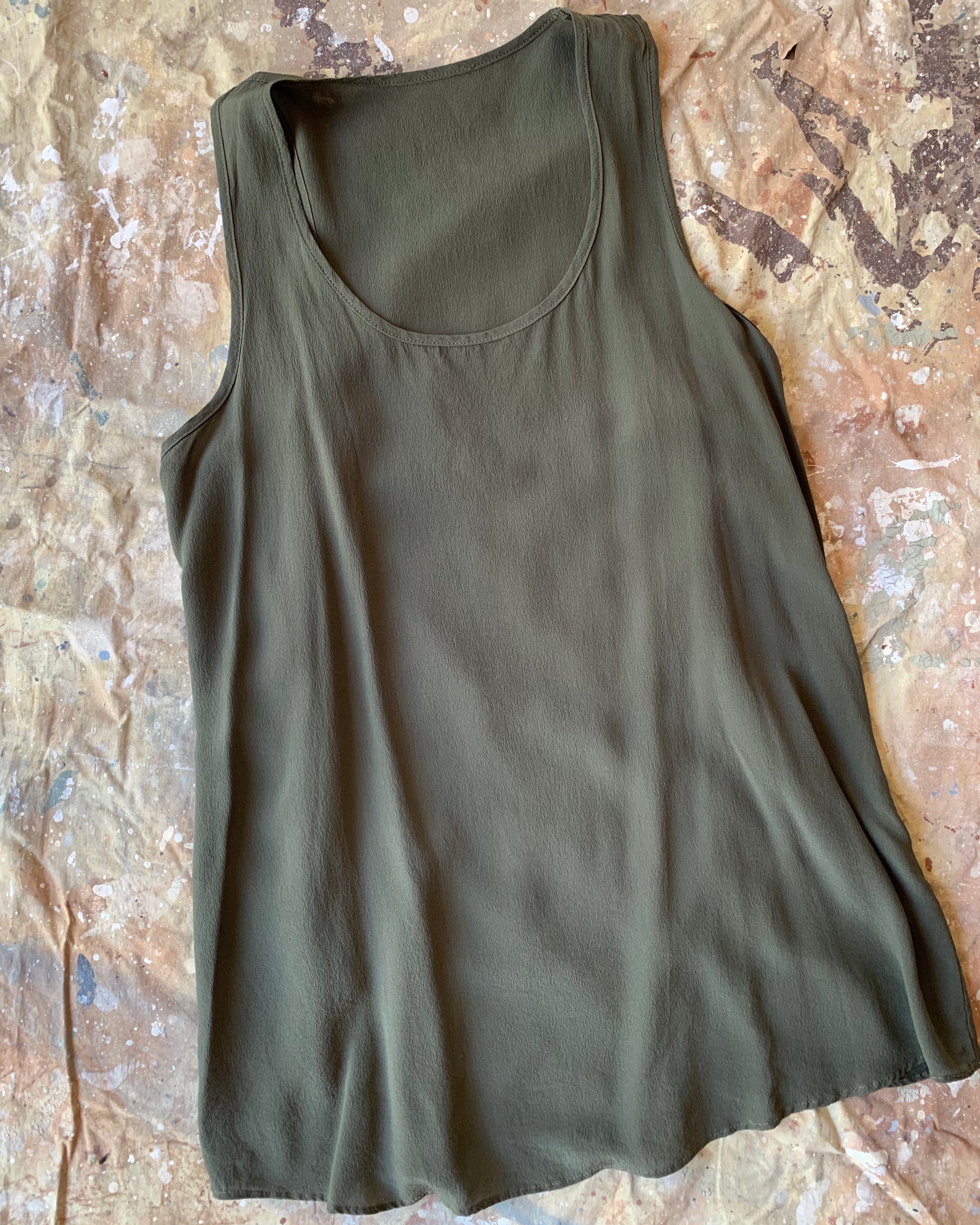 Olive Silk Tank – Carny Couture