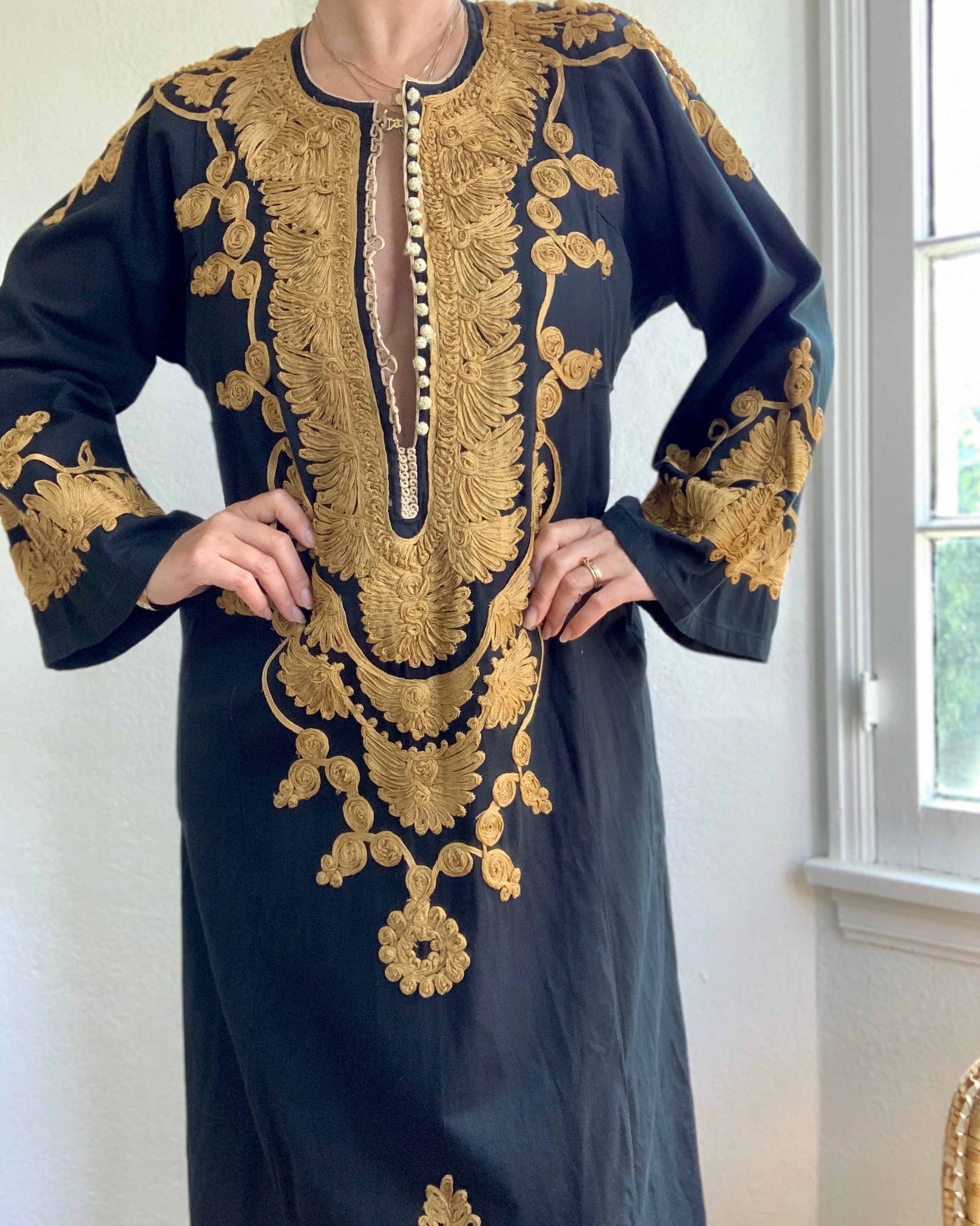 Adore Cotton Kaftan- Gold