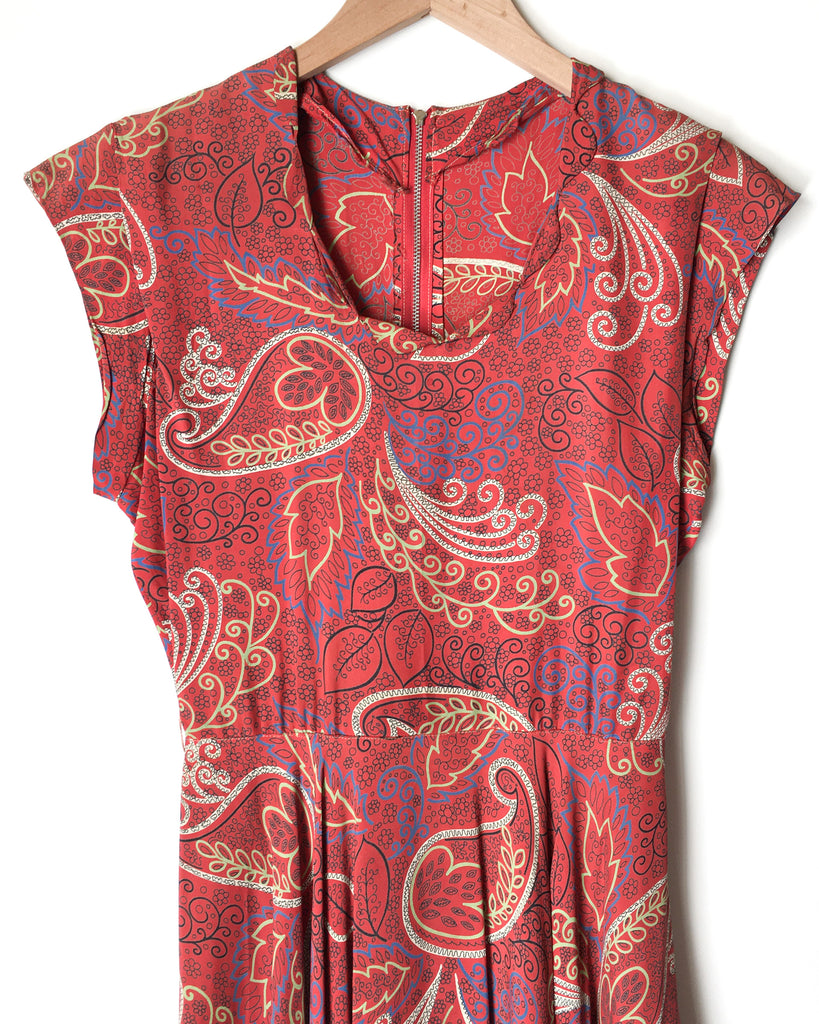 1930’s Paisley Print Rayon Dress – Carny Couture